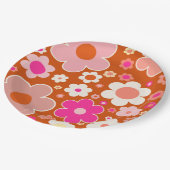 Retroflitspatroon in Oranje doorsnede Papieren Bordje (Gekanteld)