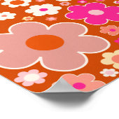 Retroflitspatroon in Oranje doorsnede Poster (Hoek)