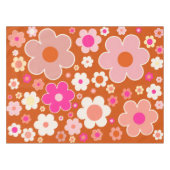 Retroflitspatroon in Oranje doorsnede Tafelkleed (Voorkant (Horizontaal))