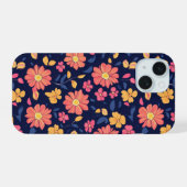 Retrofloerpatroon iPhone 15 Case (Achterkant horizontaal)