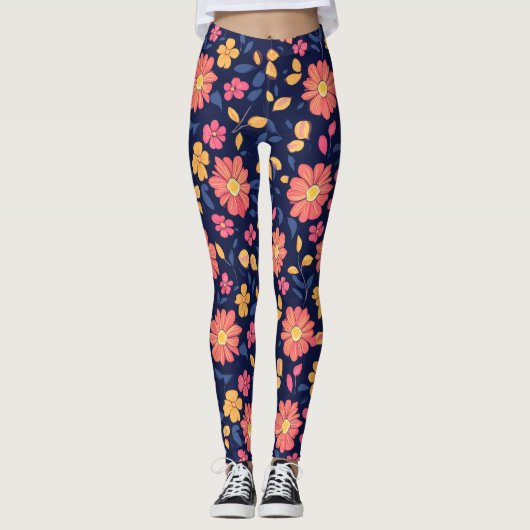 Retrofloerpatroon Leggings (Voorkant)
