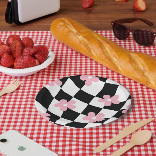 Retrofloerpatroon Papieren Bordje (Picknick)
