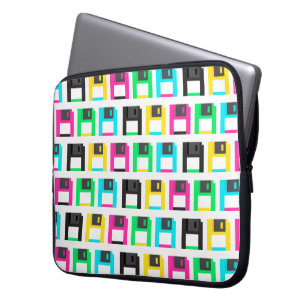 Retrofloppy disk Pixel Patroon kleurig Laptop Sleeve
