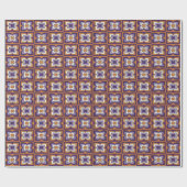 Retroflora geometrisch cadeaupapier (Vlak)