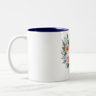 Retrofloraal hart MAMA Tweekleurige Koffiemok