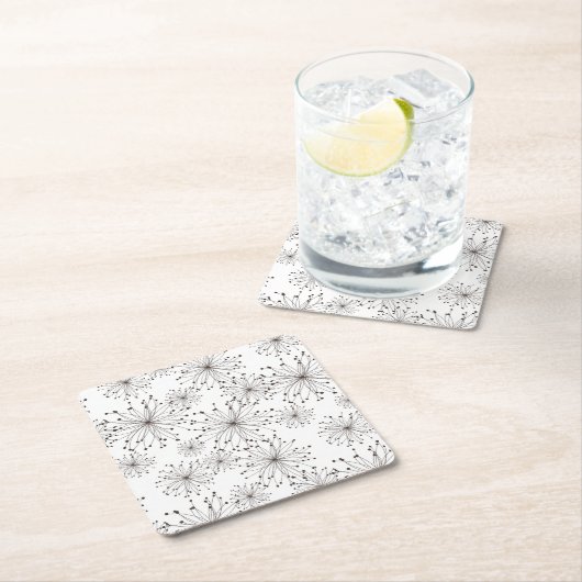 Retroflorale achtergrond kartonnen onderzetters (Insitu)