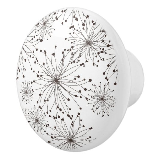 Retroflorale achtergrond keramische knop (Rechts)