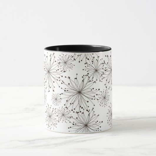 Retroflorale achtergrond mok (Midden)