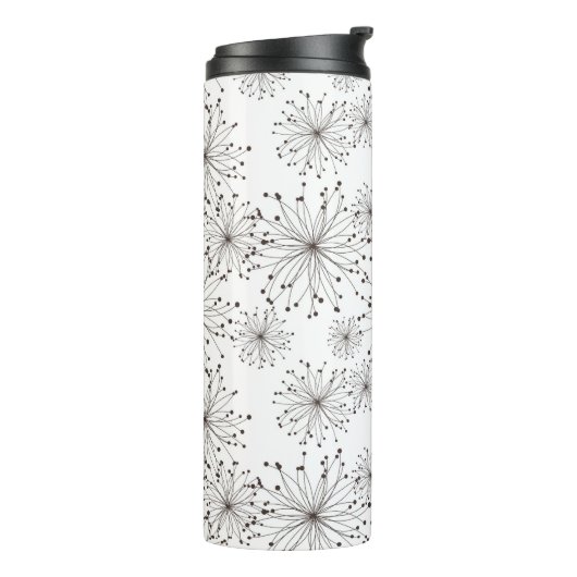 Retroflorale achtergrond thermosbeker (Gedraaid links)