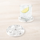 Retroflorale achtergrond zandsteen onderzetter (Zijkant)