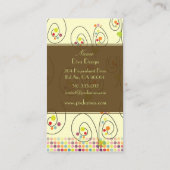 Retroflorale bouquet/polka dots/DIY achtergrond Visitekaartje (Achterkant)