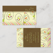 Retroflorale bouquet/polka dots/DIY achtergrond Visitekaartje (Voorkant / Achterkant)