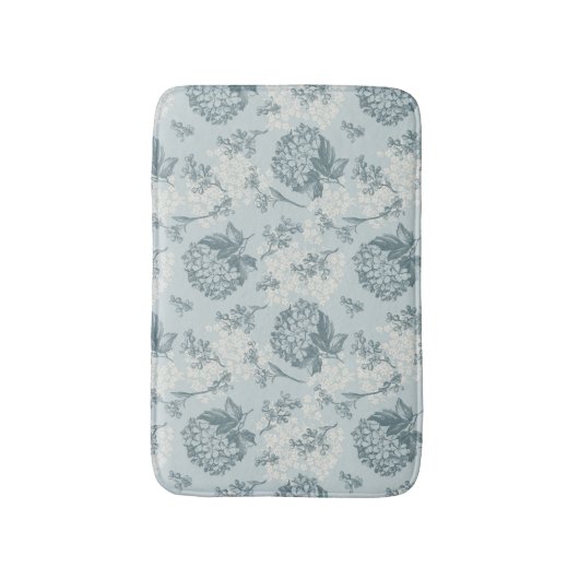 Retrofloreel patroon met viburnum bloemen badmat (Voorkant Verticaal)