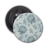 Retrofloreel patroon met viburnum bloemen button flesopener (Voorkant)