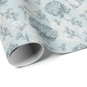 Retrofloreel patroon met viburnum bloemen cadeaupapier (Rol Hoek)