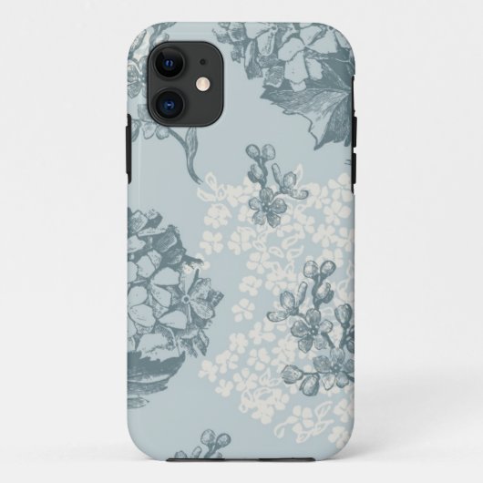 Retrofloreel patroon met viburnum bloemen Case-Mate iPhone case (Achterkant)