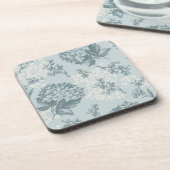 Retrofloreel patroon met viburnum bloemen drankjes onderzetter (Linkerzijde)