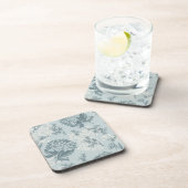 Retrofloreel patroon met viburnum bloemen drankjes onderzetter (Rechterzijde)