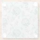 Retrofloreel patroon met viburnum bloemen glazen onderzetter (Achterkant)