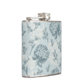 Retrofloreel patroon met viburnum bloemen heupfles (Rechts)