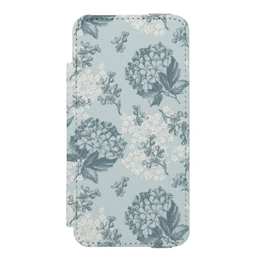Retrofloreel patroon met viburnum bloemen incipio iPhone portemonnee hoesje (Voorkant Agenda)