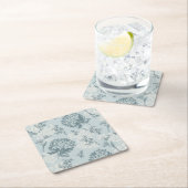 Retrofloreel patroon met viburnum bloemen kartonnen onderzetters (Insitu)