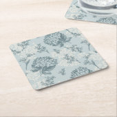 Retrofloreel patroon met viburnum bloemen kartonnen onderzetters (Schuin)