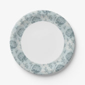 Retrofloreel patroon met viburnum bloemen papieren bordje (Voorkant)