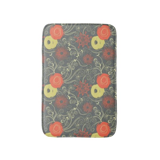 Retroflorpatroon 2 badmat (Voorkant Verticaal)