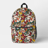 Retroflorpatroon 2 bedrukte rugzak (Voorkant)