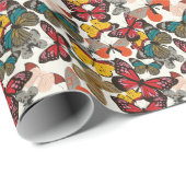 Retroflorpatroon 2 cadeaupapier (Rol Hoek)