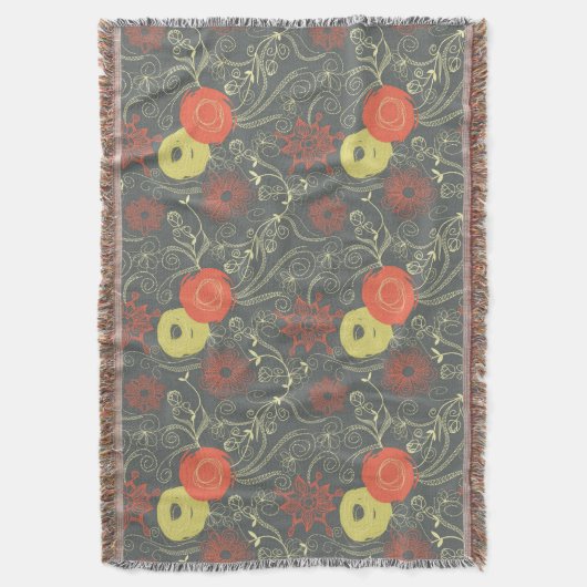 Retroflorpatroon 2 deken (Voorkant Verticaal)