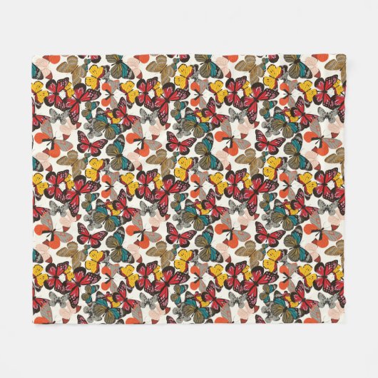 Retroflorpatroon 2 fleece deken (Voorkant (Horizontaal))