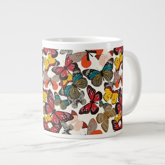 Retroflorpatroon 2 grote koffiekop (Voorkant rechts)