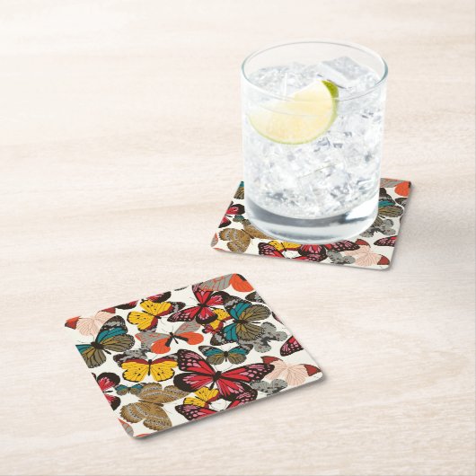 Retroflorpatroon 2 kartonnen onderzetters (Insitu)