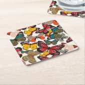 Retroflorpatroon 2 kartonnen onderzetters (Schuin)