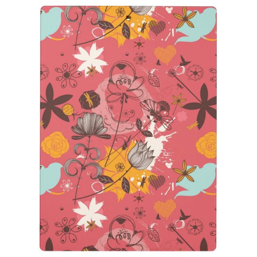 Retroflorpatroon 2 klembord (Achterkant)