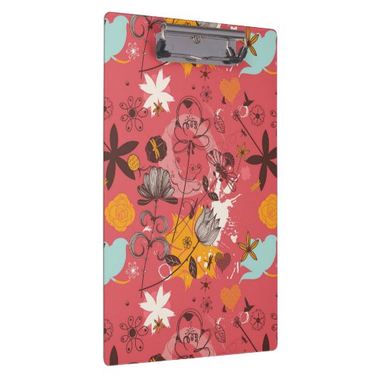 Retroflorpatroon 2 klembord (Rechts)