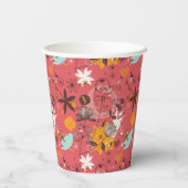 Retroflorpatroon 2 papieren bekers (Achterkant)