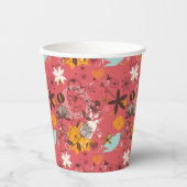 Retroflorpatroon 2 papieren bekers (Voorkant)