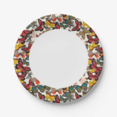 Retroflorpatroon 2 papieren bordje (Voorkant)