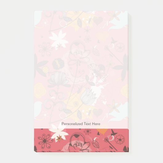 Retroflorpatroon 2 post-it® notes (Voorkant)