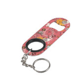 Retroflorpatroon 3 mini flessenopener (Achterkant Gekanteld)