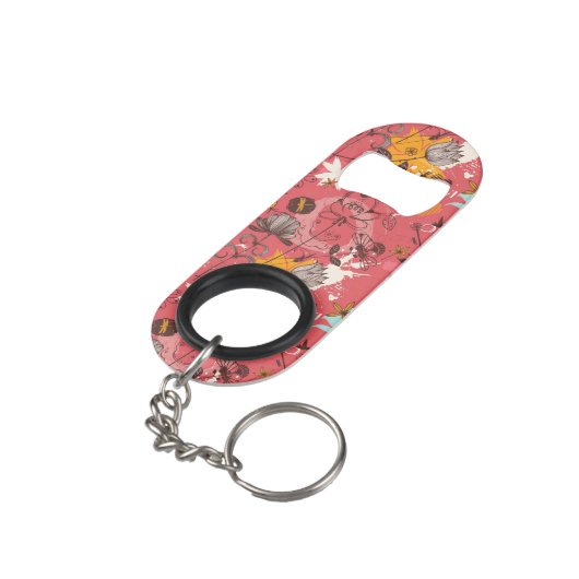 Retroflorpatroon 3 mini flessenopener (Achterkant Gekanteld)