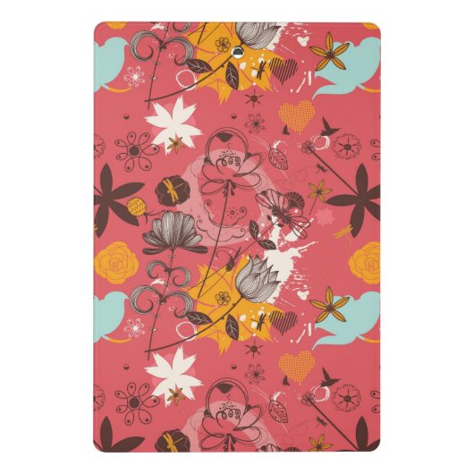 Retroflorpatroon 3 mini klembord (Achterkant)