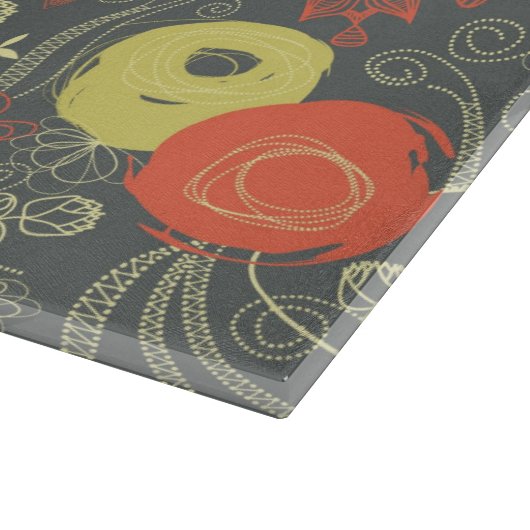 Retroflorpatroon 3 snijplank (Hoek)