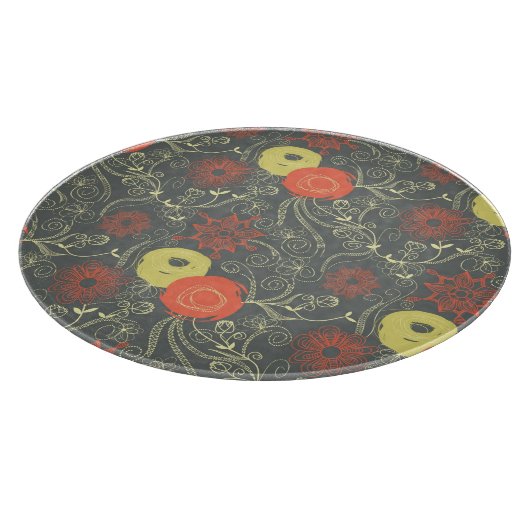 Retroflorpatroon 3 snijplank (Hoek)