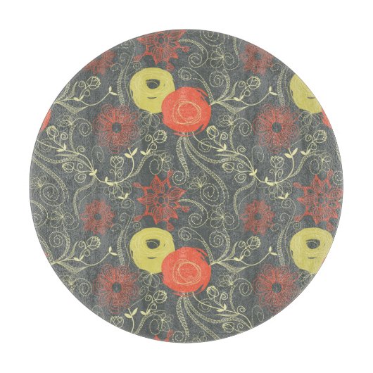 Retroflorpatroon 3 snijplank (Voorkant)