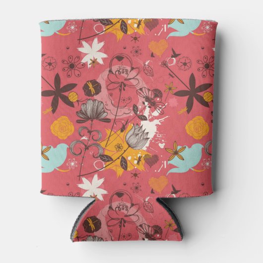 Retroflorpatroon 4 blikjeskoeler (Voorkant)