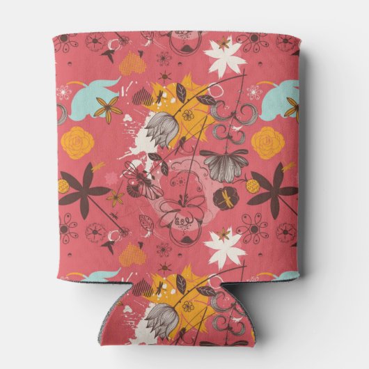 Retroflorpatroon 4 blikjeskoeler (Achterkant)